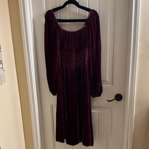 Hill House Deep Red Long Sleeve Dress
